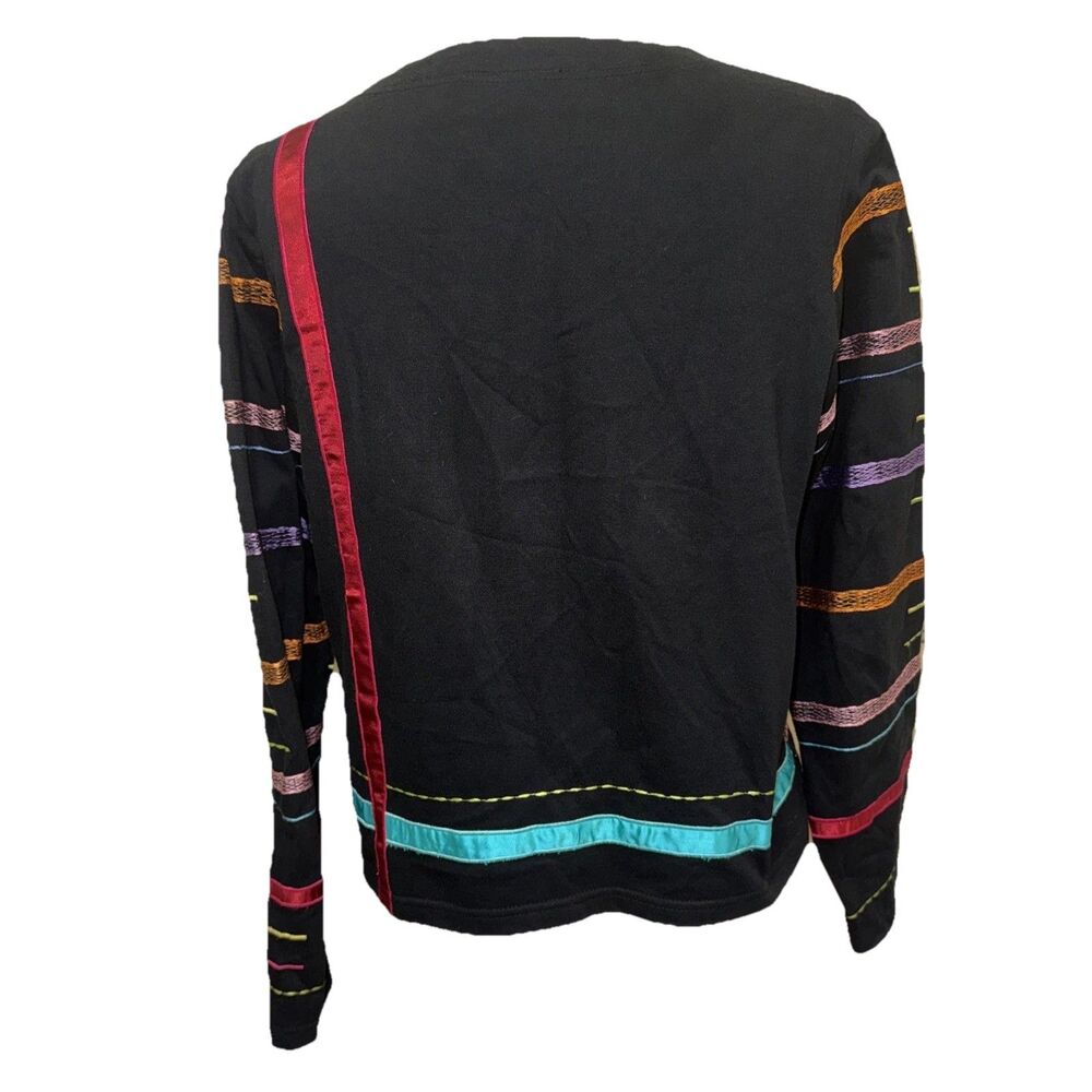 Michael Simon Lite Cotton Jacket M Colorful Plaid Patchwork Embroidered Art Wear - Picture 7 of 8